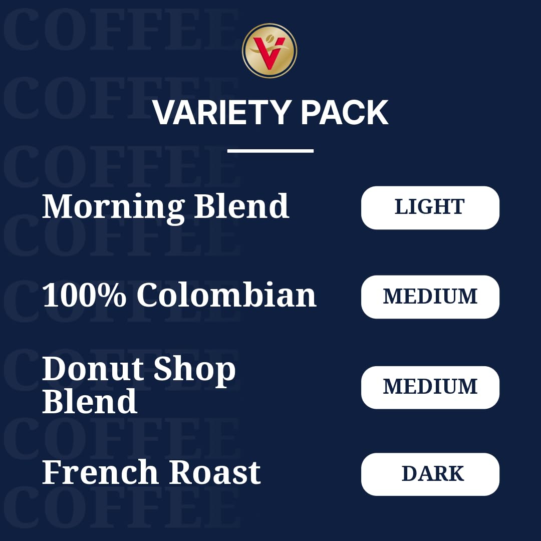 Victor Allen's Coffee Variety Pack - 42 Count Single Serve Pods | Morning Blend, Colombian, French Roast