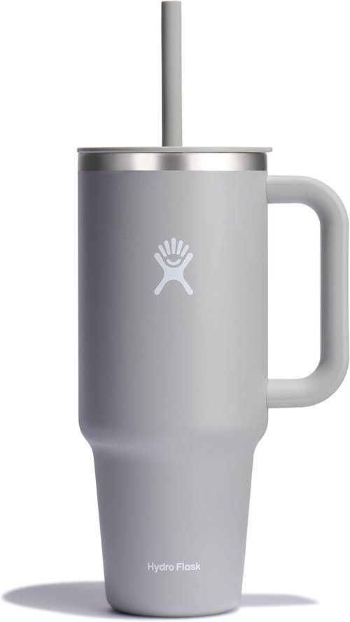 Hydro Flask 40 Oz Insulated Travel Tumbler - Stainless Steel with Handle, Lid & Straw in Birch