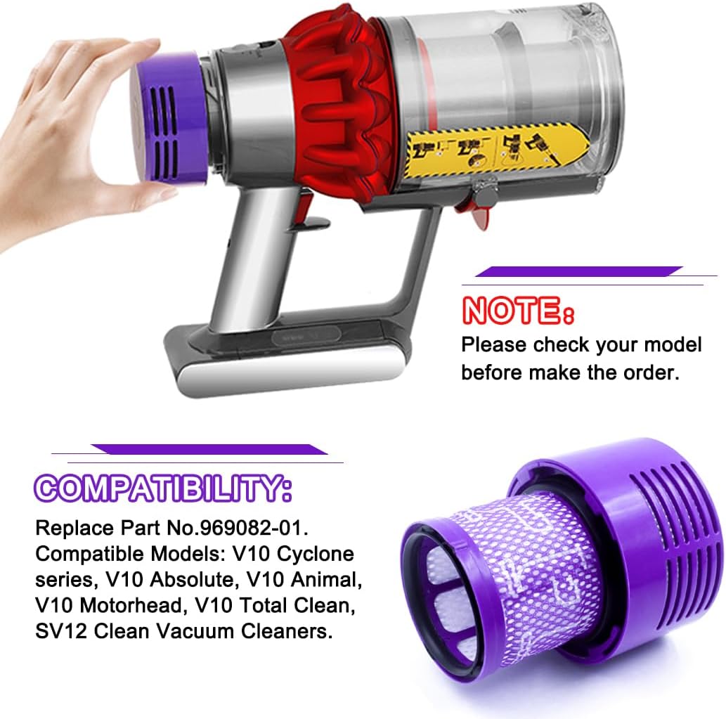 V10 HEPA Replacement Filters by [Brand Name] - Washable & Reusable | Compatible with Cyclone Series