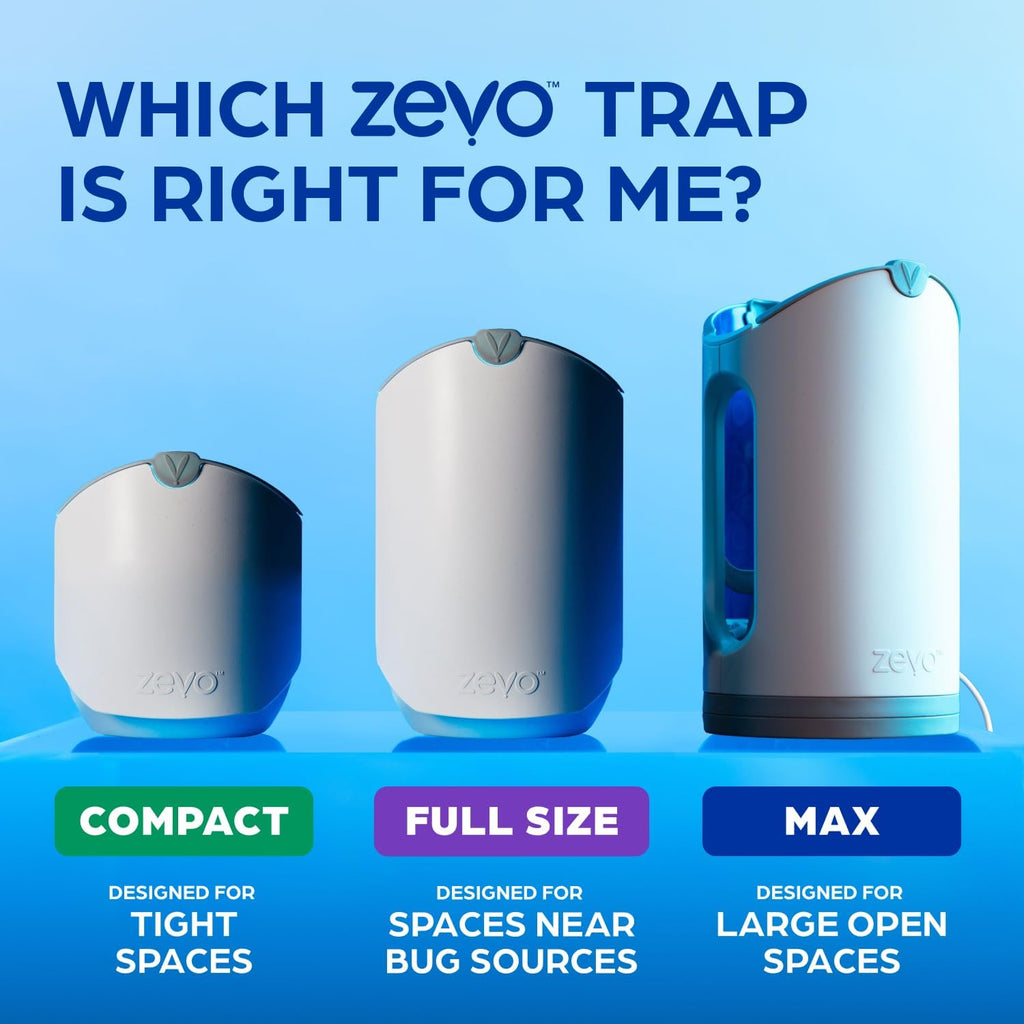 Zevo Flying Insect Trap - Indoor Bug Catcher with 3 Refill Cartridges | UV Light Technology for Flies & Gnats