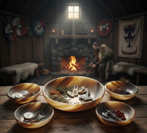 set of 5 Horn Bowls Viking Norse Medieval Reenactment|HORN BOWLs| Hand Crafted Serving Horn Bowl Set of 1 Large Bowl With 4 Small Bowls gift for mother,sister, girlfriend, relatives, christmas gift