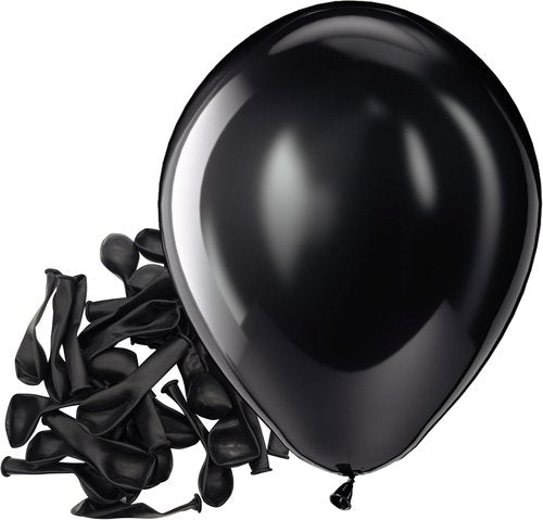 Bezente Black Balloons | 150 Pack Matte Black Latex Helium Balloons for Parties & Events - 5 Inch