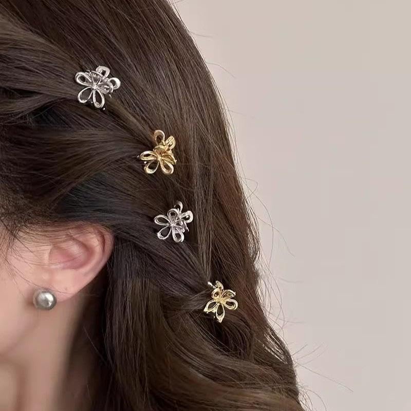 RUSTAMM Mini Flower Metal Claw Hair Clips 10-Pack for Thin & Thick Hair