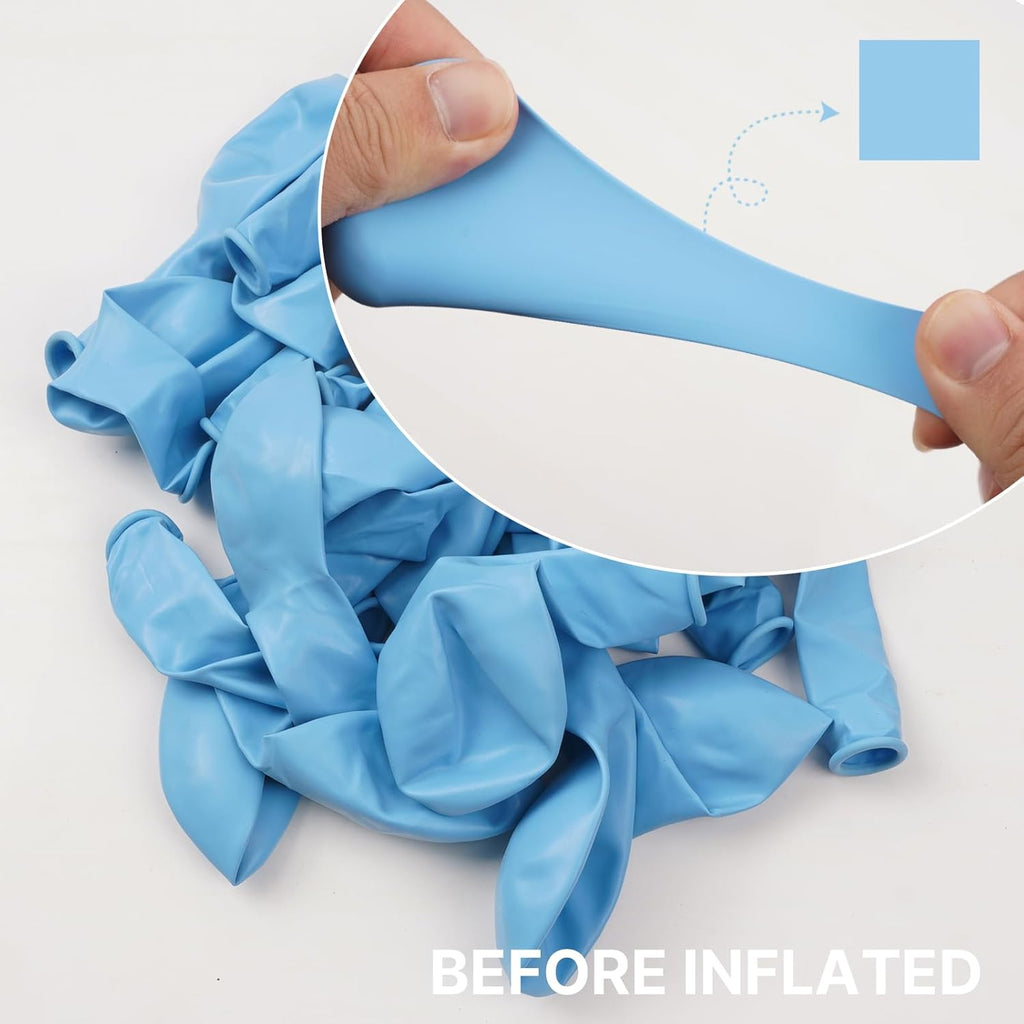 PartyWoo Light Blue Balloons - 100pcs Mini 5-Inch Pastel Aqua Balloons for Baby Showers & Parties