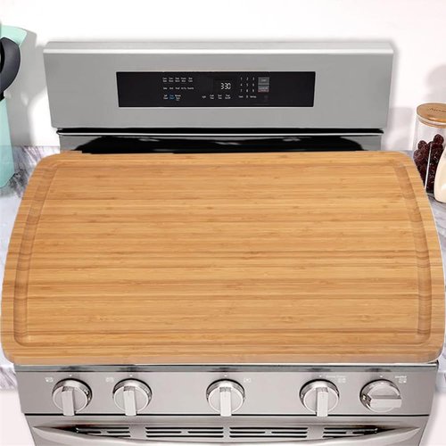Takywep Stove Top Covers for Electric and Gas Stoves, 30" x 20" Extra Large Bamboo Cutting Board and Noodle Board for Kitchen, Wooden Kitchen Sink Cover for Counter Space & Decorative Tray