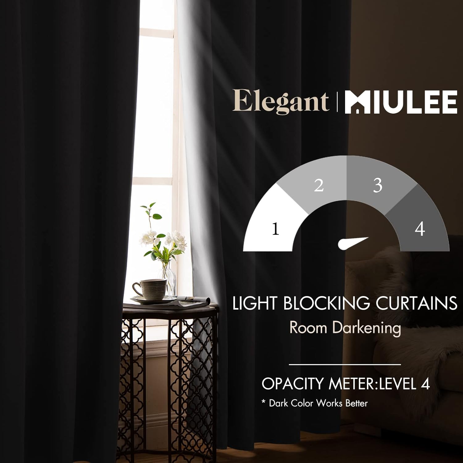 MIULEE Blackout Curtains - 84 Inch Long Thermal Insulated Drapes | Light Blocking Grommet Top Set in Grey
