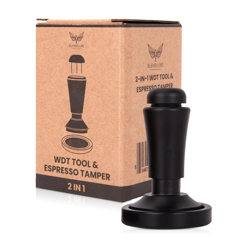2-in-1 Espresso Tamper & WDT Stirrer Tool – 53mm Coffee Tamper with 10 Extra Needles (0.25mm & 0.4mm) – Stainless Steel Dual Sided Distributor for Even Extraction & Barista Quality Espresso (53 mm)