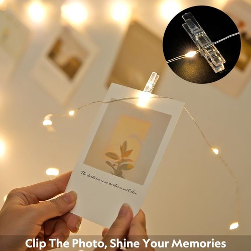 JMEXSUSS Fairy Lights - 33Ft 100LED Photo Clips String Light with Timer | Perfect for Bedroom & Party Decor