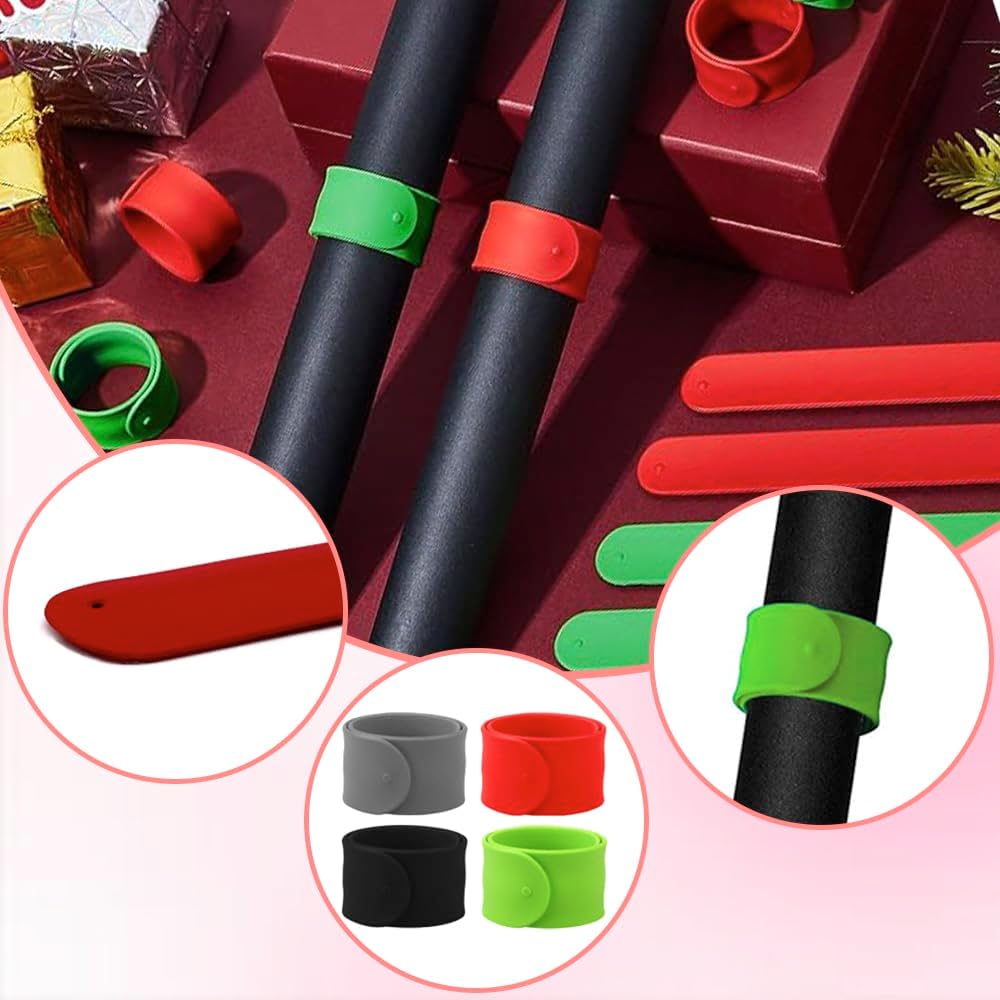 Skiennix Wrapping Paper Roll Holder - 12PCS Silicone Clamps for Easy Gift Wrapping | 1 x 8.5 Inch
