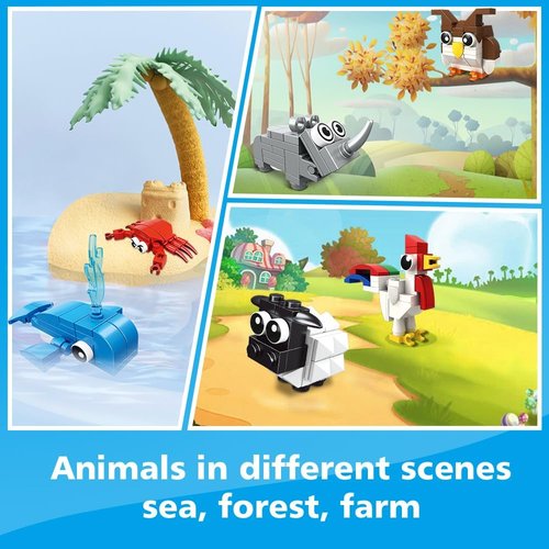 HOGOKIDS 30 Packs Party Favors - 867PCS Animal Building Blocks Set for Kids' Easter Gifts & Goodie Bags