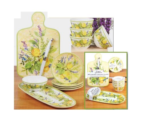 Certified International Lemon Zest Canape Plate Set, 6-inch Diameter, Set of 4, for Everyday Use, Kitchen Accessories, Party Celebration