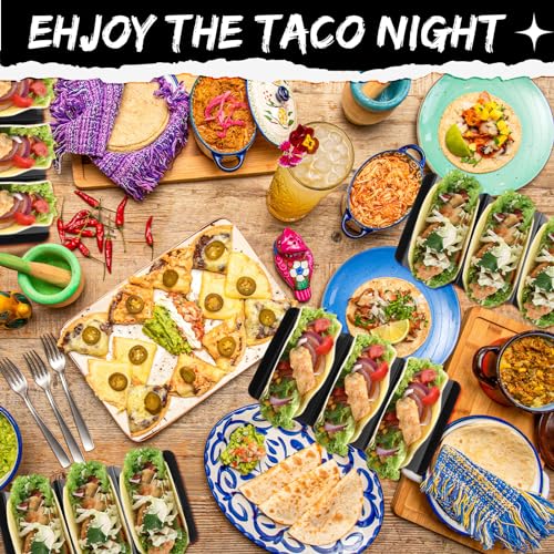 Baderke Taco Holder Stand Set of 6 - BPA Free, Dishwasher Safe