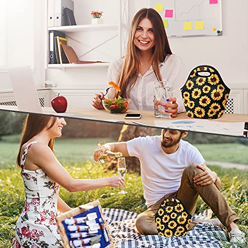 CILLA Sunflowers Insulated Neoprene Lunch Tote Bag for Women & Men, Lightweight & Washable, Picnic & Meal Prep