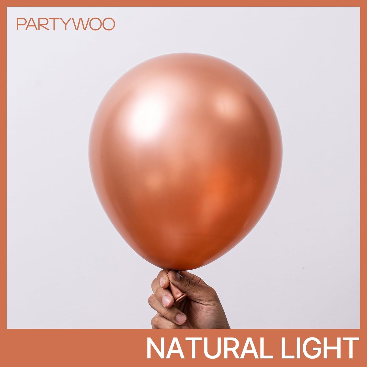 PartyWoo Rose Gold Balloons - 50pcs 12 Inch Metallic Chrome for Weddings & Celebrations