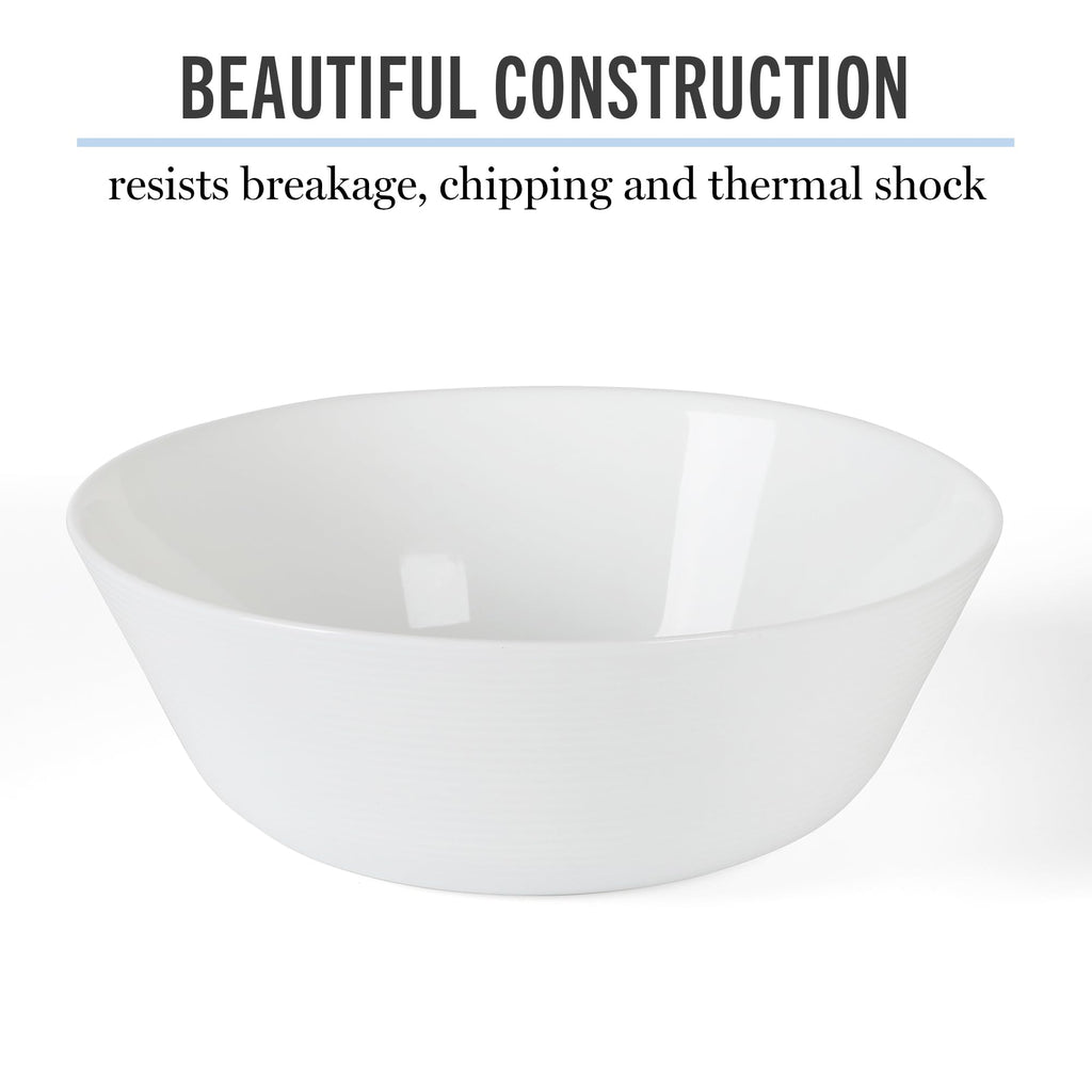 Martha Stewart Opalton 6-Piece 6-Inch Soup and Cereal Bowls – Lightweight, Chip and Break Resistant Opal Glass Bowls for Everyday Use