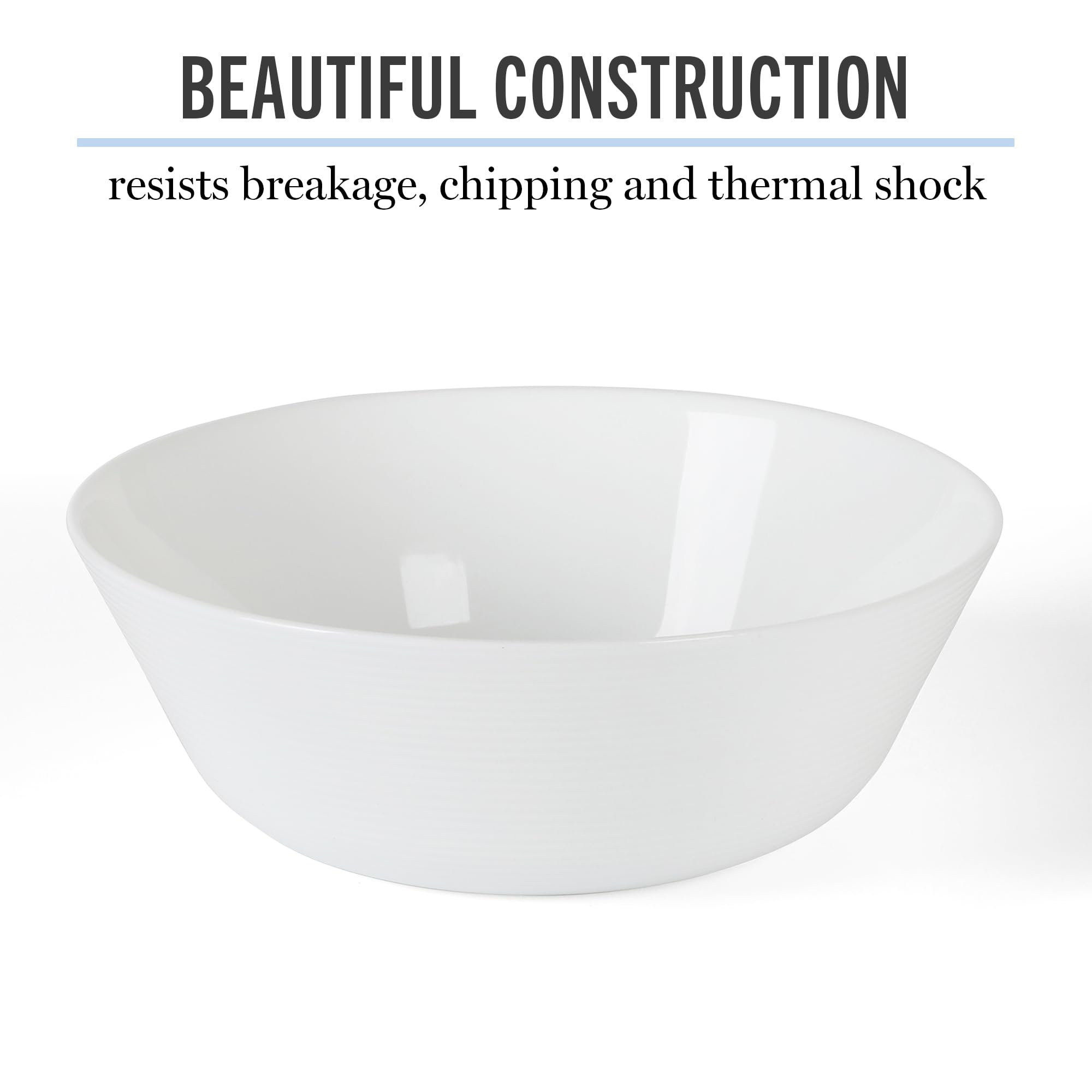 Martha Stewart Opalton 6-Piece 6-Inch Soup and Cereal Bowls – Lightweight, Chip and Break Resistant Opal Glass Bowls for Everyday Use