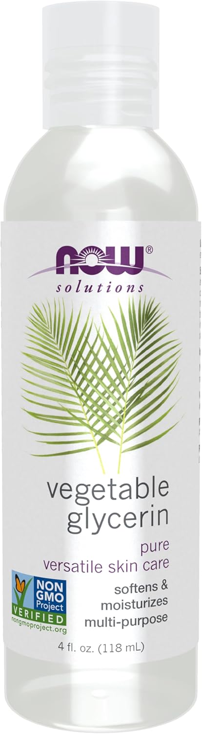 NOW Solutions Vegetable Glycerin - 100% Pure Skin Care Moisturizer | Softening & Hydrating, 4-Ounce