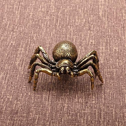 Brass Spider Figurine - Japanese Feng Shui Wealth Sculpture | Lucky Miniature Artware for Home & Office