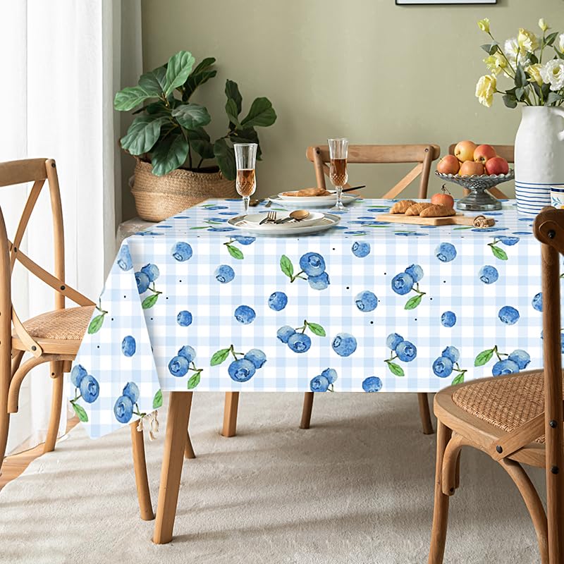 Blueberry Disposable Tablecloths - 3 Pack, 54"x108" Summer Design
