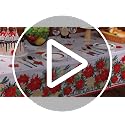 3 Pack Christmas Poinsettia Tablecloths 54x108 Inches Waterproof Plastic Holiday Decor