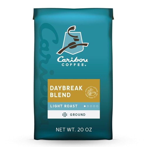 Caribou Coffee Light Roast Ground Coffee - 100% Arabica Daybreak Morning Blend, 20 Ounce Bag