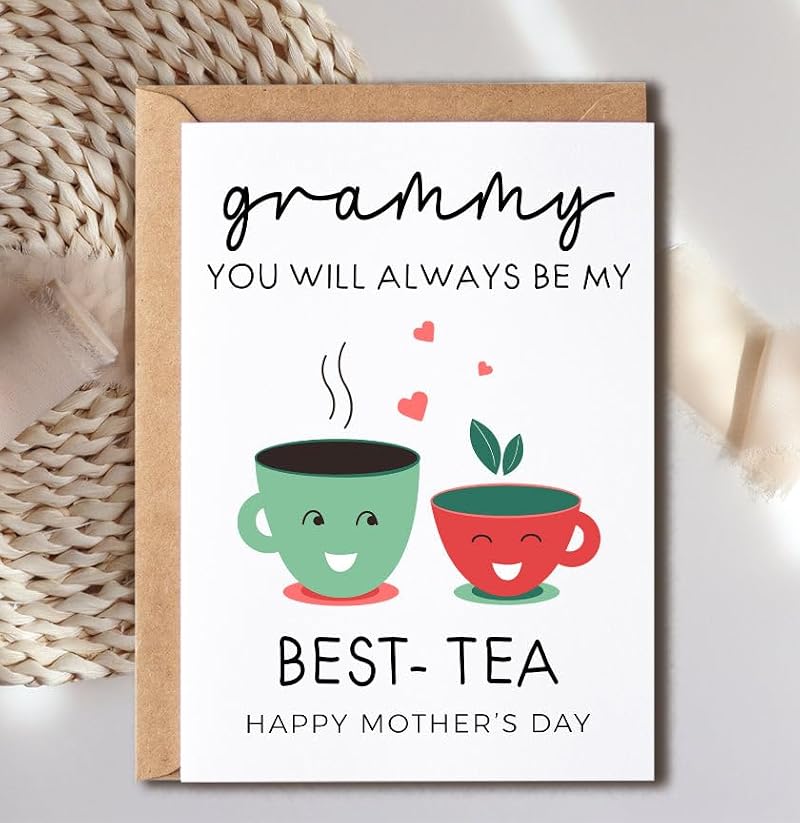 Best-Tea Grammy Mother's Day Card 5x7 Cute Greeting Card