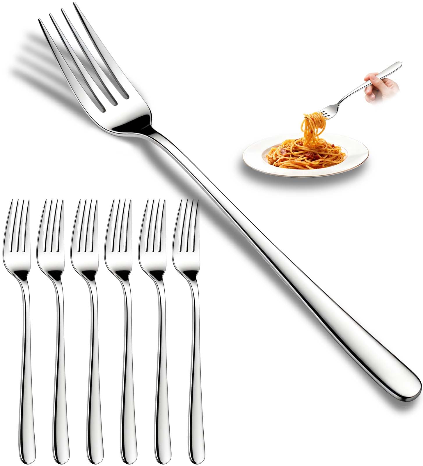 Flying Leaves Dinner Forks, Premium 18/10 Stainless Steel Silverware Forks, 6-Piece Set - Classic & Modern Design Flatware Forks, Dishwasher Safe for Home & Restaurant Use