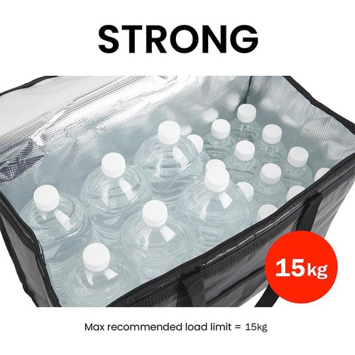 NZ home Insulated Bags for Food Delivery (2XL PRO) Grocery Shopping Cooler Bag, Pizza Delivery, Hot & Cold Catering Tote, Reusable, Foldable & Heavy Duty (2 Pack, Black)