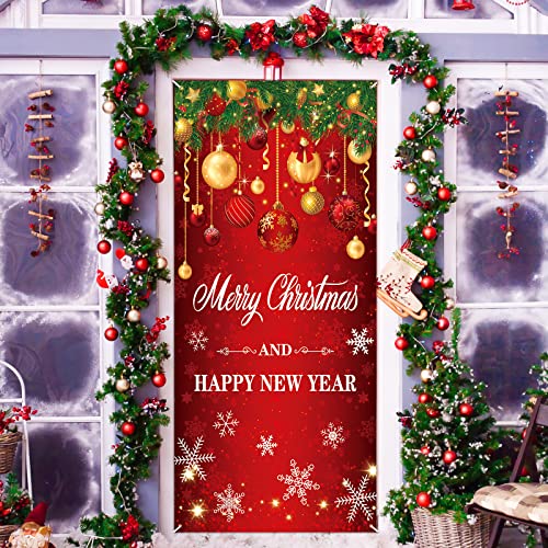 Large Christmas Door Cover Banner - Merry Christmas Decor 73x36in
