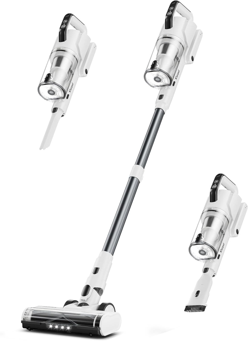 Skiennix Cordless Vacuum Cleaner - 600W Power, 70-Minute Runtime, LED Touch Screen - Lightweight, White