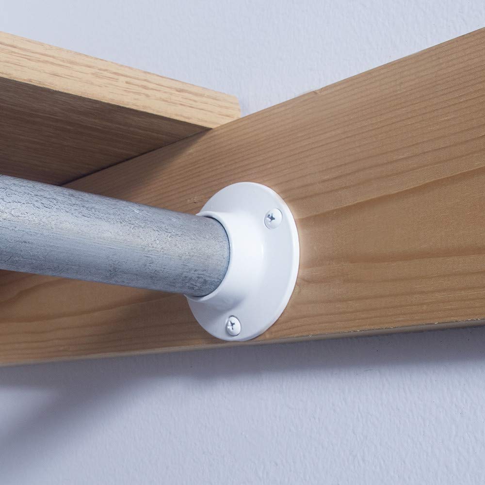 Design House Closet Rod Brackets, Fits Standard Closet Rods, Durable, White, 5-Pack Closet Rod Support Sockets, 2.75 in. Diameter x 0.88 in.W, 182717
