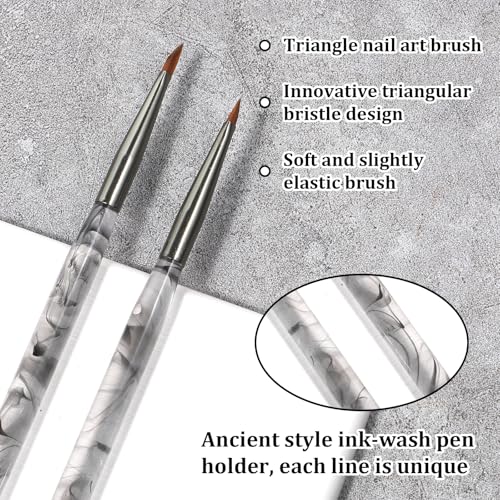 2PCS Triangular Pyramid Nail Brush for 3D Flower & Butterfly Art