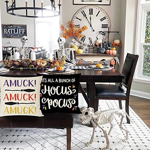PANDICORN Halloween Throw Pillow Covers 18x18, Hocus Pocus Set of 4