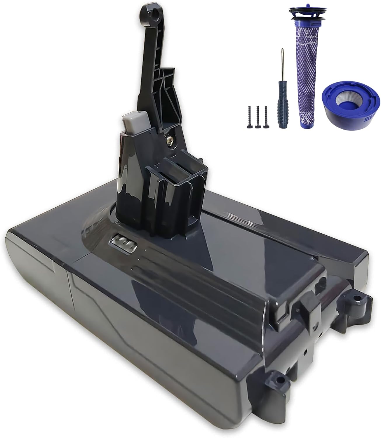 V8 Absolute Battery Replacement - 7.0Ah Upgrade for V8 Animal, Motorhead & Fluffy | Includes 2 Filters & 3 Screws
