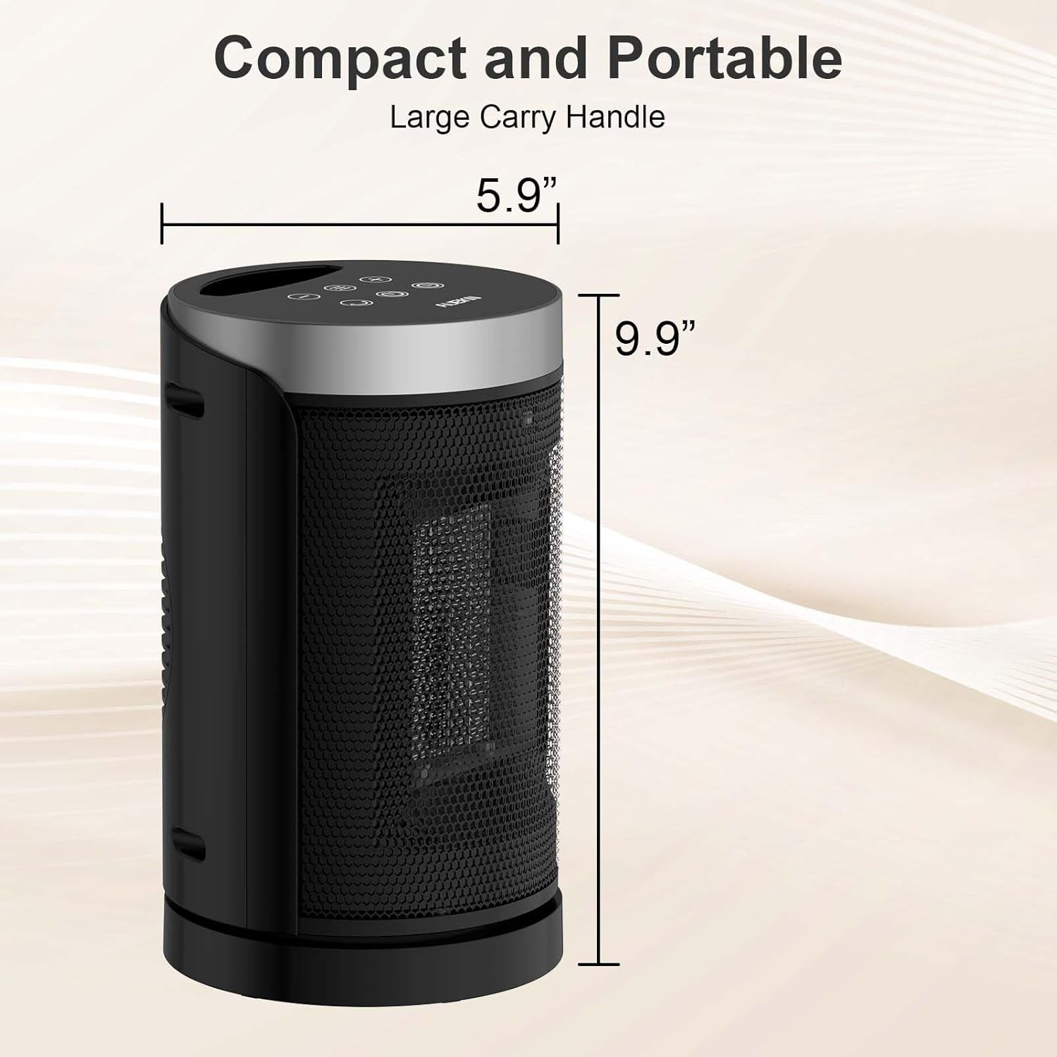 WINHL Portable Electric Space Heater - 1500W PTC Ceramic with Thermostat, Remote & 70° Oscillation | Ideal for Home & Office