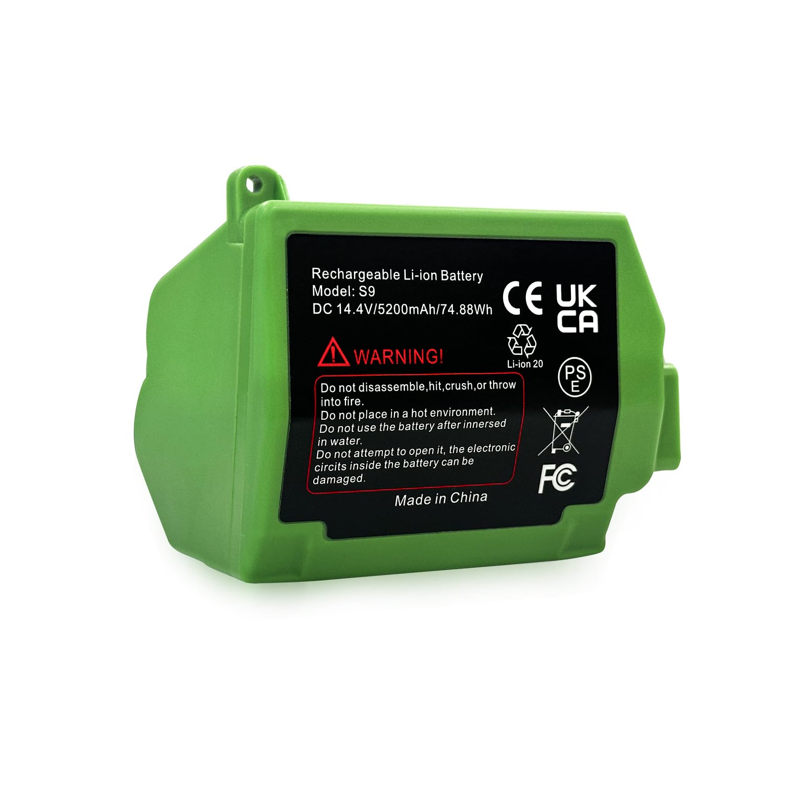 Suitable For Replacing The iRobot Roomba S9 S9+ series Robotic Vacuum Cleaner Battery Can be used S9Plus 9150 9550 S9550 S955020 S955880 ABL-B 4INR19/65-2 14.4V 5200mAh 74.88Wh High capacity