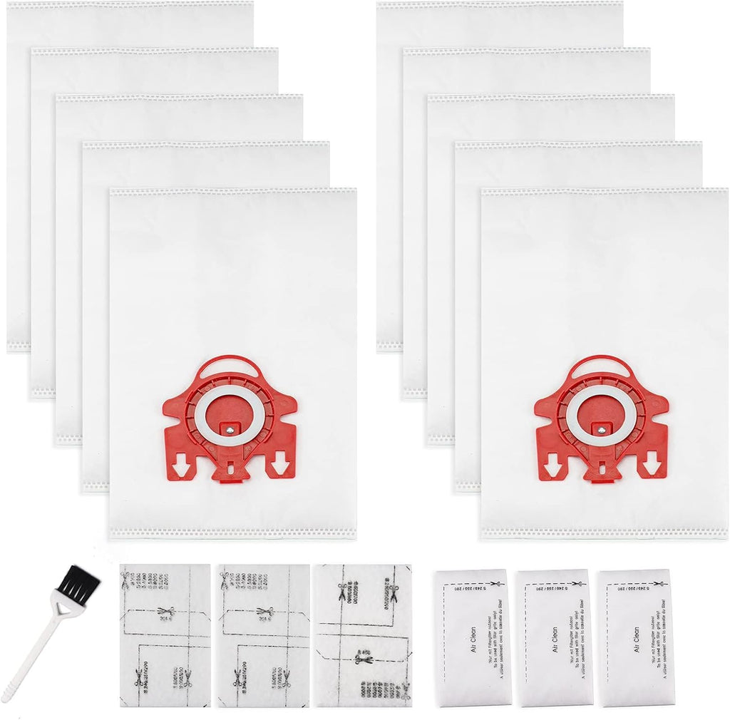 Miele 3D Airclean Dust Bags - Replacement for FJM Vacuum Series | Pack of 10 with Filters
