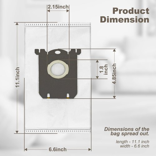 LEFITPA Replacement 10-Pack EL200G Style S Vacuum Bags for Electrolux EL200 EL200A EL200B EL200C Fits EL200D EL4012 EL4015 EL4040 EL4100 EL4200 EL6980 EL7000 EL7020 EL7050 EL7060 EL7070 EL7080 Models