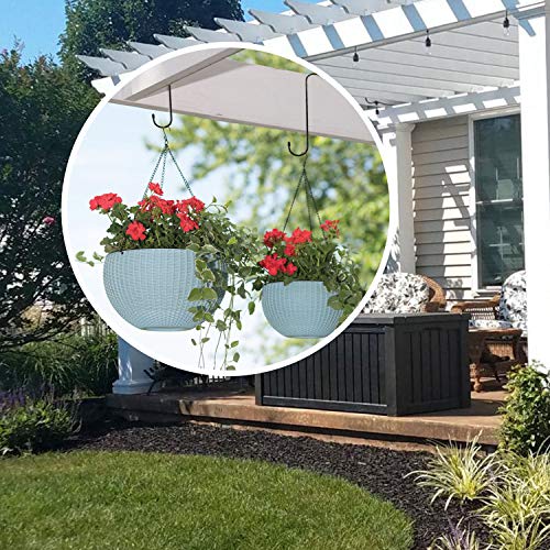 ESFUN 6 Pack Black Extra Large S Hooks - Heavy Duty Hanging Hooks for Kitchen, Garden, and Outdoor Use
