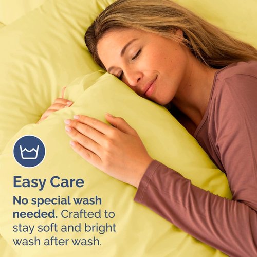 King Standard Pillow Cases - Soft Hotel Quality Covers for Comfy Bedding | Set of 4, Yellow