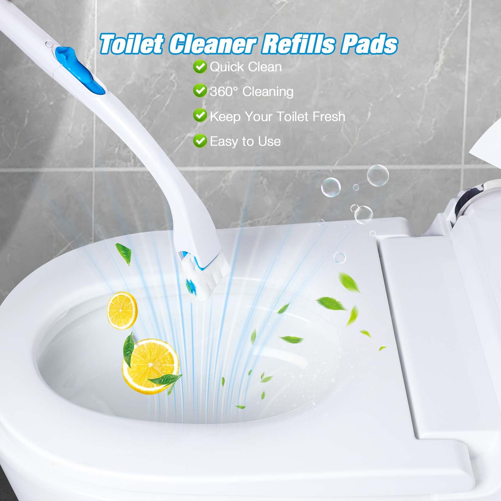 ALWZ-RDY Toilet Cleaner Refill Pads 48ct Disposable Scrubber Refill Fresh Bowl Pads for Bathroom, Lemon Scent