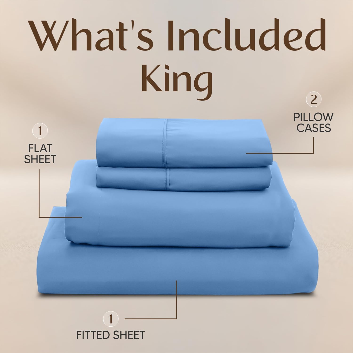 Utopia Bedding King Size Sheet Set - Soft & Breathable Microfiber, 4-Piece in Dutch Blue