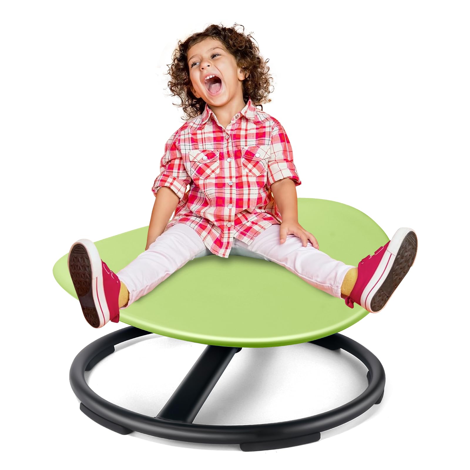 NeoKaleido Sensory Spinning Chair for Autistic Kids, ADHD Autism Swivel Chair Training Body Coordination, Metal Base Non-Slip Sit and Spin Toys for Kids Gift