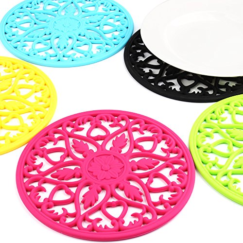 ME.FAN Silicone Trivets for Hot Dishes - 3-Piece Heat Resistant Mat, Desert Sage