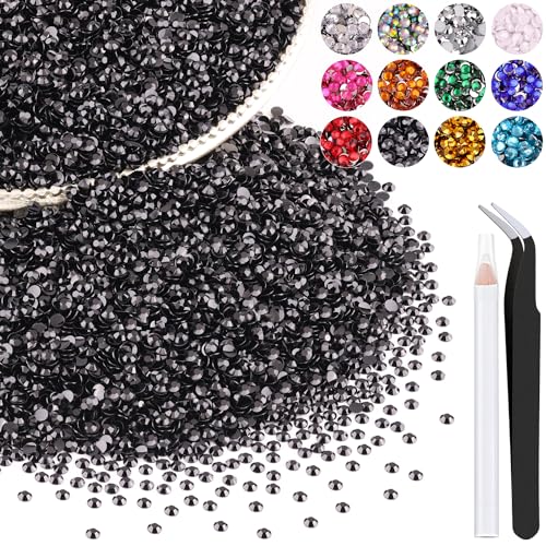 Black Resin Rhinestones 3mm 5000pcs Flatback Crystals with Tools