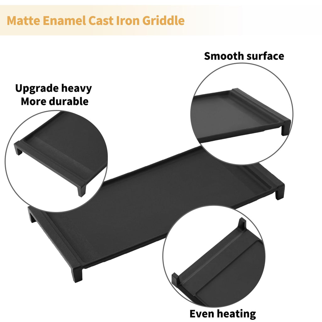 Upgraded WB31X24738 Griddle Replacement Parts for GE Stove Parts WB31X24998 Cast Iron Stove Top Griddle WB31X49806 General Electric Gas Range Cooktop Center Griddle Plate JGB700SEJ4SS Flat Top Pan
