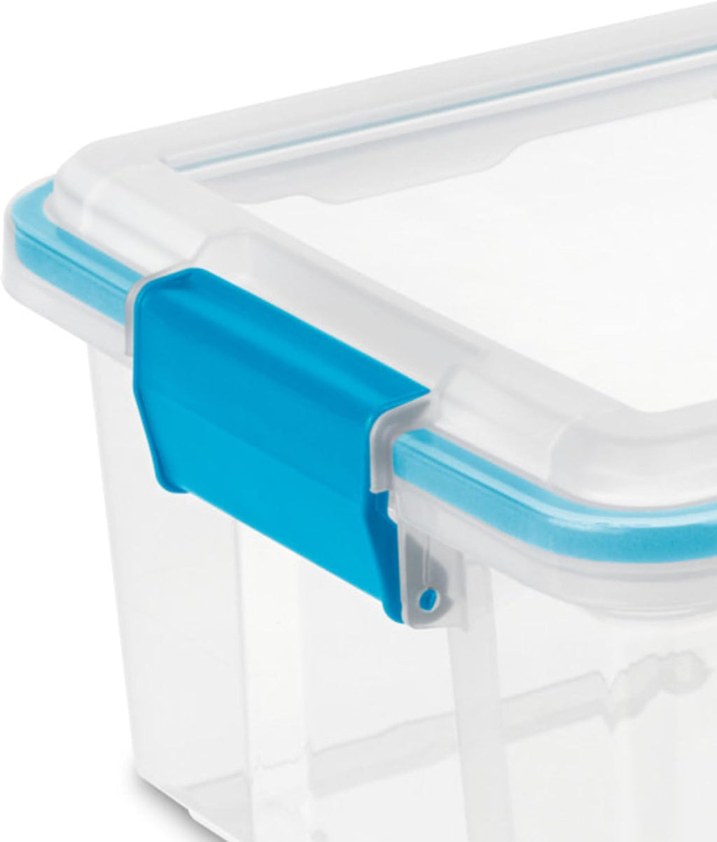Sterilite 6-Pack Gasket Box - Weather-Resistant Storage Bins with Latching Lids | 12 Quart Heavy-Duty Organizers for Home & Office