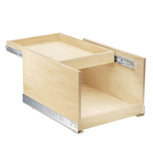 LOVMOR Retractable Double-Drawer Pull Out Cabinet Organizer 10½” W x 21” D Soft Close Cabinet Drawers Slide Out with Full Extension Rail Slides Cabinet Pull Out Shelves for kitchen Cabinets