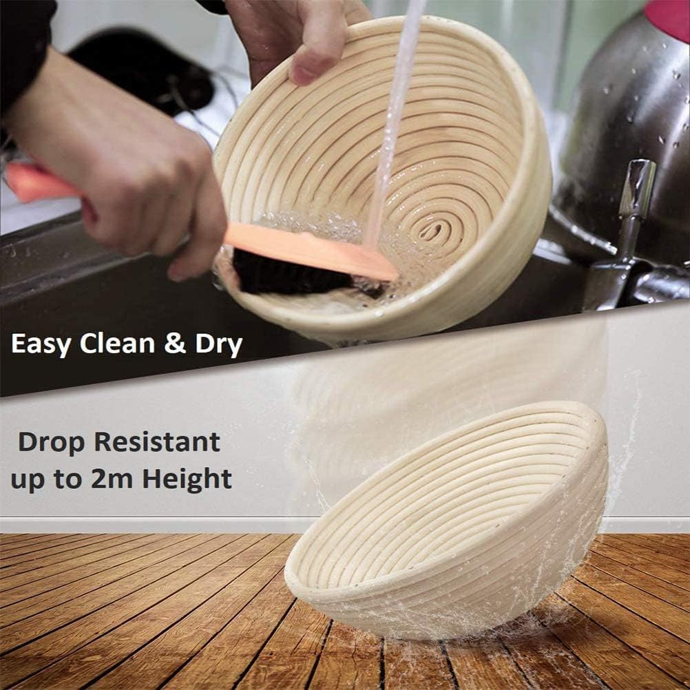 Banneton Bread Proofing Basket - 10 Inch Oval Set of 2 | Ideal for Artisan Sourdough Baking