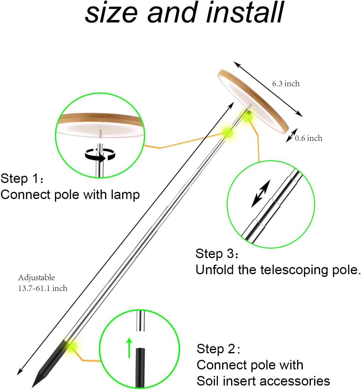 Yadoker LED Grow Light - Full Spectrum Indoor Plant Lighting with Adjustable Height & Timer | Safe 5V Design